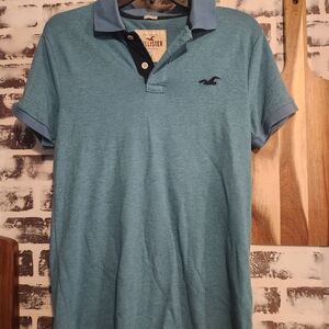 Hollister Men's Blue Polo Shirt
